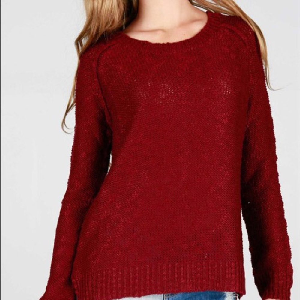 Maroon knit sweater